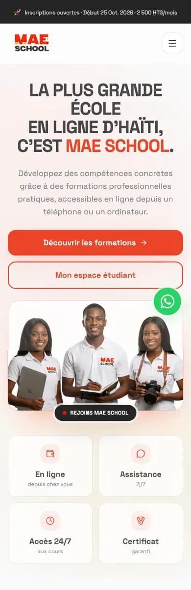 MAE SCHOOL — version mobile